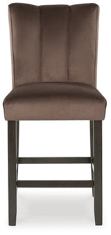 Jeshina Mocha Upholstered Barstool (Set of 2) - Ornate Home