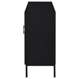 Jess Black 2-door Arched Fluted Glass Accent Cabinet - Ornate Home