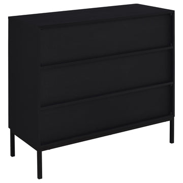 Jess Black 2-door Arched Fluted Glass Accent Cabinet - Ornate Home