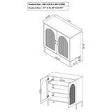 Jess Black 2-door Arched Fluted Glass Accent Cabinet - Ornate Home