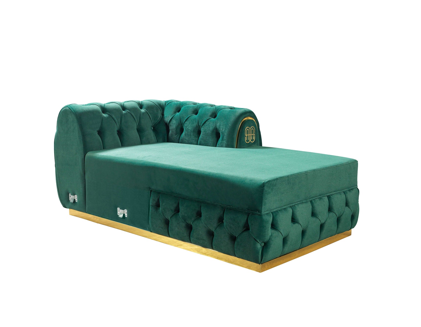 Jess Green Velvet Double Chaise "U" Shape Sectional Sofa - Ornate Home
