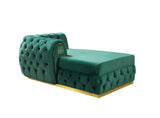 Jess Green Velvet Double Chaise "U" Shape Sectional Sofa - Ornate Home