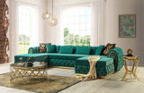 Jess Green Velvet Double Chaise "U" Shape Sectional Sofa - Ornate Home