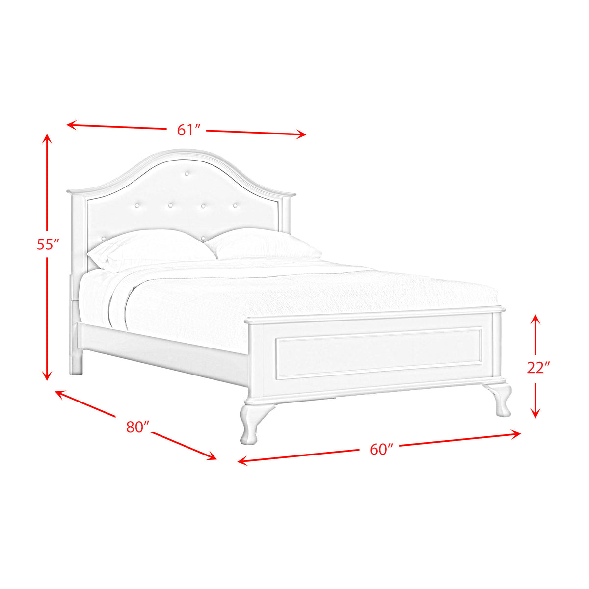 Jesse White 3-Piece Full Panel Bedroom Set - Ornate Home