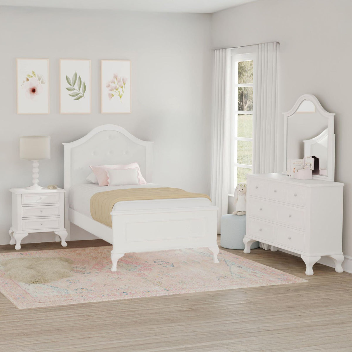 Jesse White 4-Piece Twin Panel Bedroom Set - Ornate Home