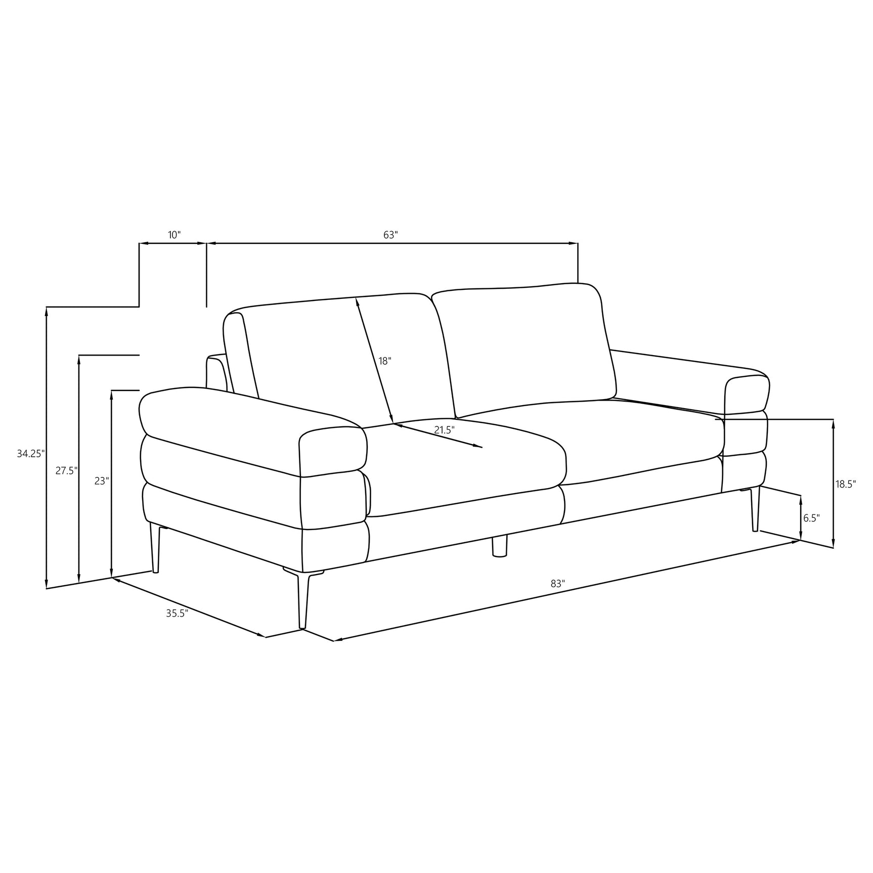 Jessel Ivory Sofa - Ornate Home