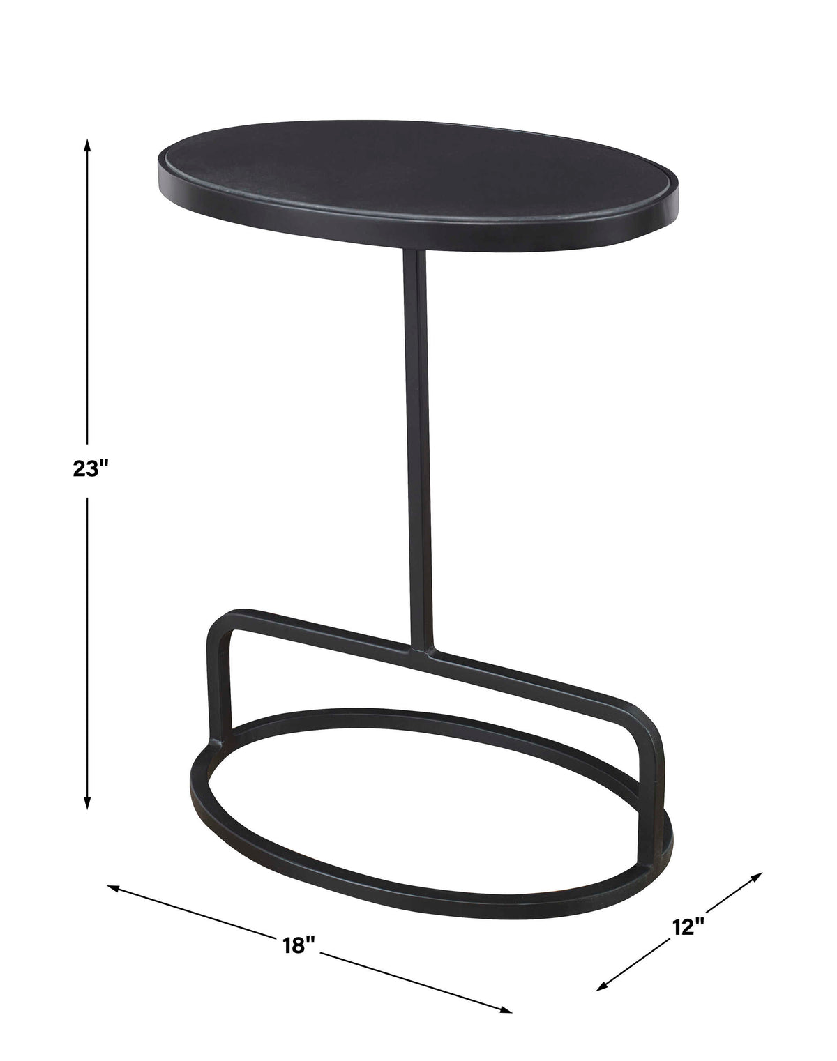 Jessenia Black Marble Accent Table - Ornate Home