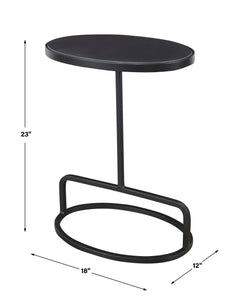 Jessenia Black Marble Accent Table - Ornate Home