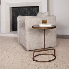 Jessenia Gold/Gray Stone Accent Table - Ornate Home