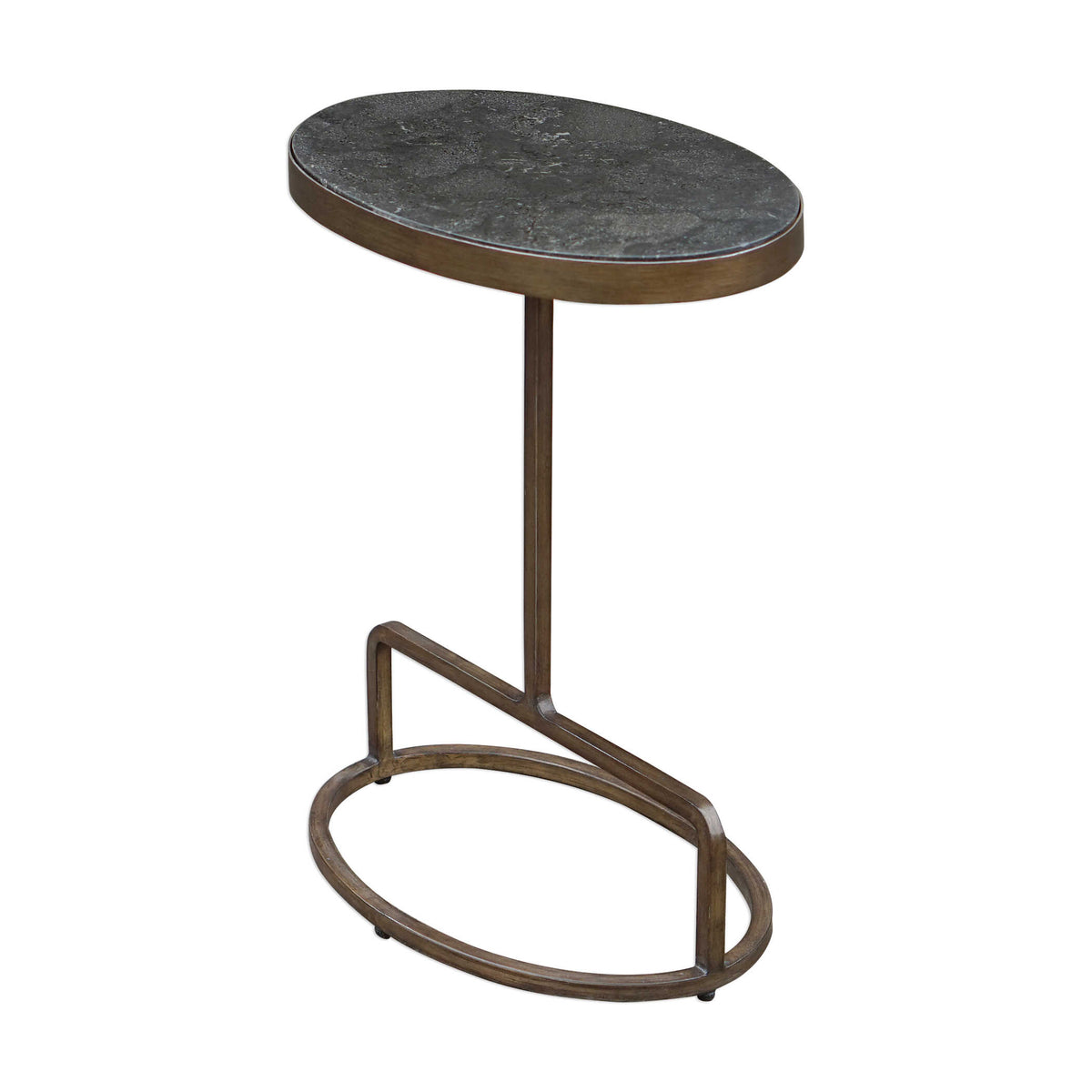 Jessenia Gold/Gray Stone Accent Table - Ornate Home