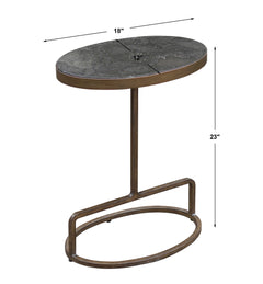 Jessenia Gold/Gray Stone Accent Table - Ornate Home