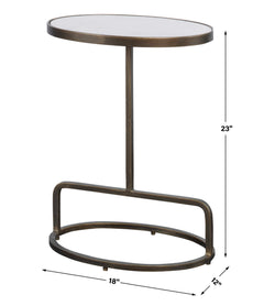Jessenia White Marble Accent Table - Ornate Home