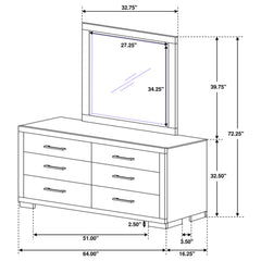 Jessica Cappuccino Dresser and Mirror - Ornate Home