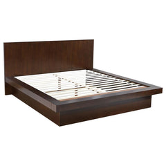 Jessica Cappuccino Eastern King Platform Bed w/ Rail Seating - Ornate Home