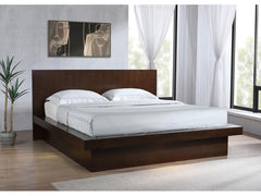 Jessica Cappuccino Eastern King Platform Bed w/ Rail Seating - Ornate Home