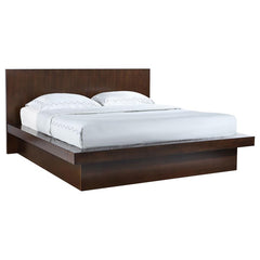 Jessica Cappuccino Eastern King Platform Bed w/ Rail Seating - Ornate Home