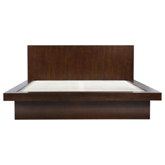 Jessica Cappuccino Eastern King Platform Bed w/ Rail Seating - Ornate Home