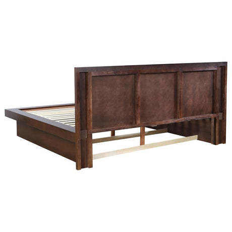 Jessica Cappuccino Eastern King Platform Bed w/ Rail Seating - Ornate Home