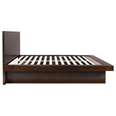 Jessica Cappuccino Eastern King Platform Bed w/ Rail Seating - Ornate Home