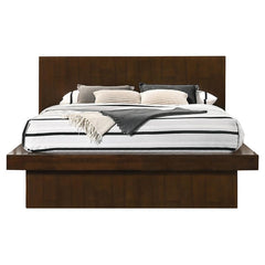 Jessica Cappuccino Queen Platform Bed w/ Rail Seating - Ornate Home