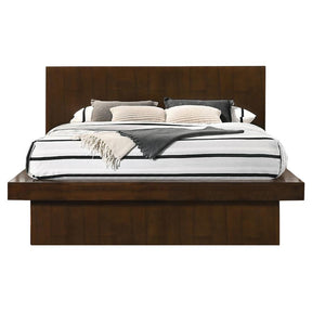 Jessica Cappuccino Queen Platform Bed w/ Rail Seating - Ornate Home