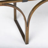 Jessie Black/Gold Leather Seat Accent Bench - Ornate Home