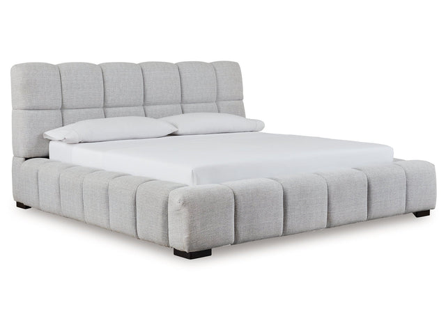 Jesstean Light Gray King Upholstered Bed (Online Special Price) - Ornate Home