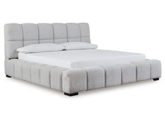 Jesstean Light Gray King Upholstered Bed - Ornate Home