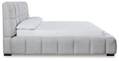 Jesstean Light Gray King Upholstered Bed - Ornate Home