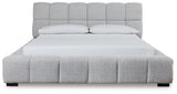 Jesstean Light Gray King Upholstered Bed - Ornate Home