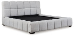 Jesstean Light Gray King Upholstered Bed - Ornate Home