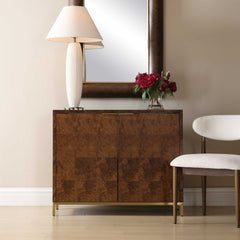 Jethro Woodtone Burl 2 Door Cabinet - Ornate Home