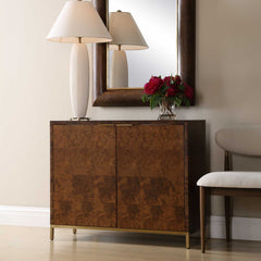 Jethro Woodtone Burl 2 Door Cabinet - Ornate Home