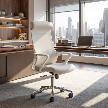 Jett Light Gray High Back Office Chair - Ornate Home