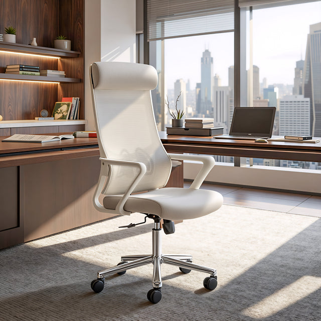 Jett Light Gray High Back Office Chair - Ornate Home
