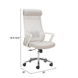Jett Light Gray High Back Office Chair - Ornate Home