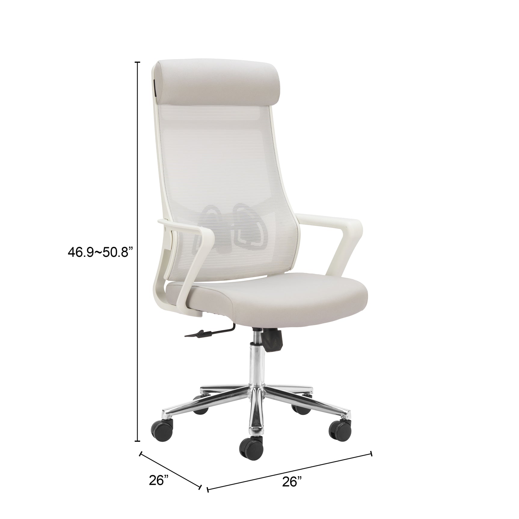Jett Light Gray High Back Office Chair - Ornate Home
