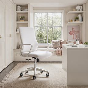 Jett White Low Back Office Chair - Ornate Home