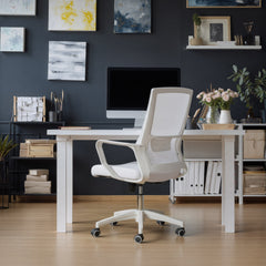 Jett White Low Back Office Chair - Ornate Home