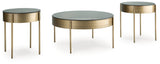 Jettaya Brushed Brass 3pc Coffee Table Set (Online Special Price) - Ornate Home
