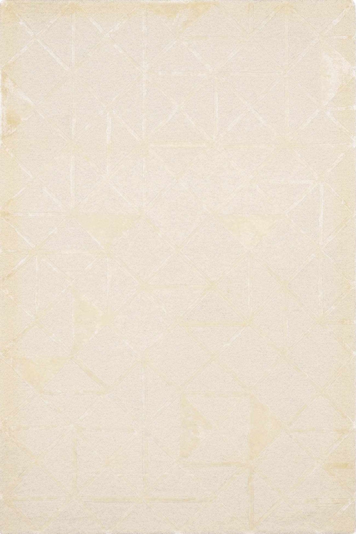 Jevau Beige Geometric Hand Tufted Wool Area Rug - Clearance - Ornate Home