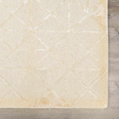 Jevau Beige Geometric Hand Tufted Wool Area Rug - Clearance - Ornate Home