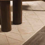 Jevau Beige Geometric Hand Tufted Wool Area Rug - Clearance - Ornate Home