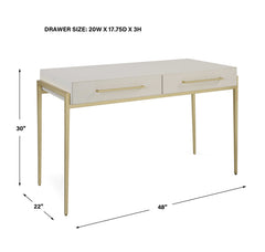 Jewel White Modern Desk - Ornate Home