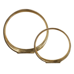 Jimena Gold Ring Sculptures (Set of 2) - Ornate Home
