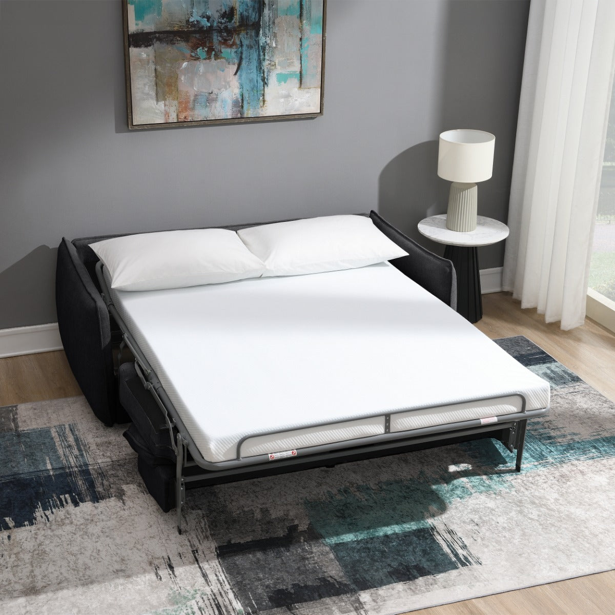 Jinn Elite Charcoal Sofa w/ Queen-size Sleeper - Ornate Home