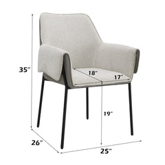 Jirina Beige Arm Chair (Set of 2) - Ornate Home