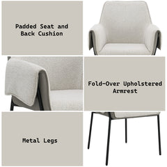 Jirina Beige Arm Chair (Set of 2) - Ornate Home