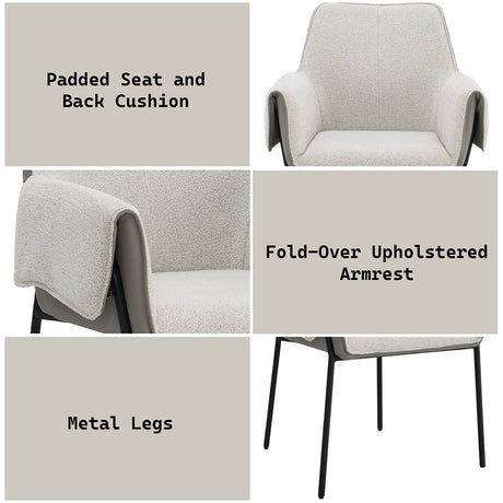 Jirina Beige Arm Chair (Set of 2) - Ornate Home