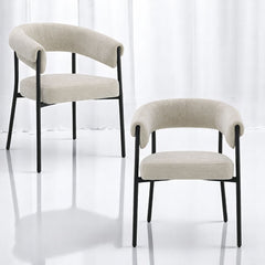 Jirina Beige/Black Arm Chair (Set of 2) - Ornate Home